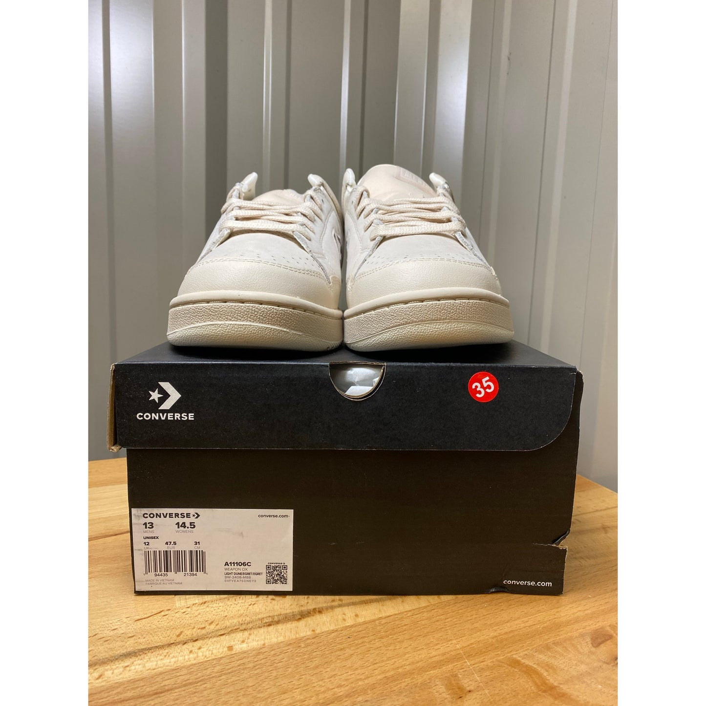 Converse Weapon Ox Light Dune/Egret Men's Size 13 A11106C New!