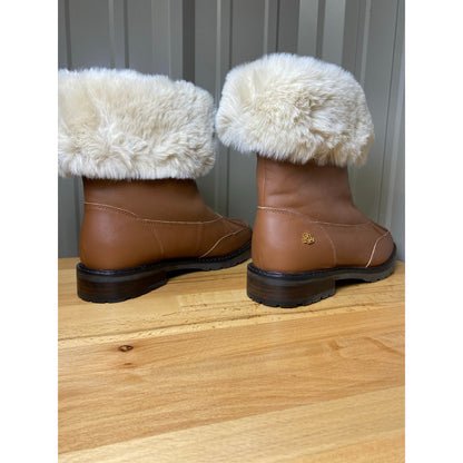 Ralph Lauren Women's Elmington Leather/Fur Winter Boots Women's Size 9.5 New!