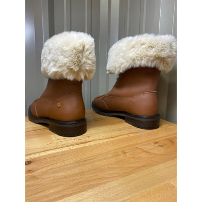 Ralph Lauren Women's Elmington Leather/Fur Winter Boots Women's Size 9.5 New!