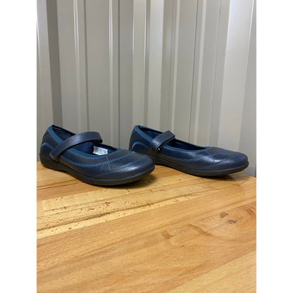 Hush Puppies Kid's Reese Mary Jane Flats Navy Size 4.5 Wide