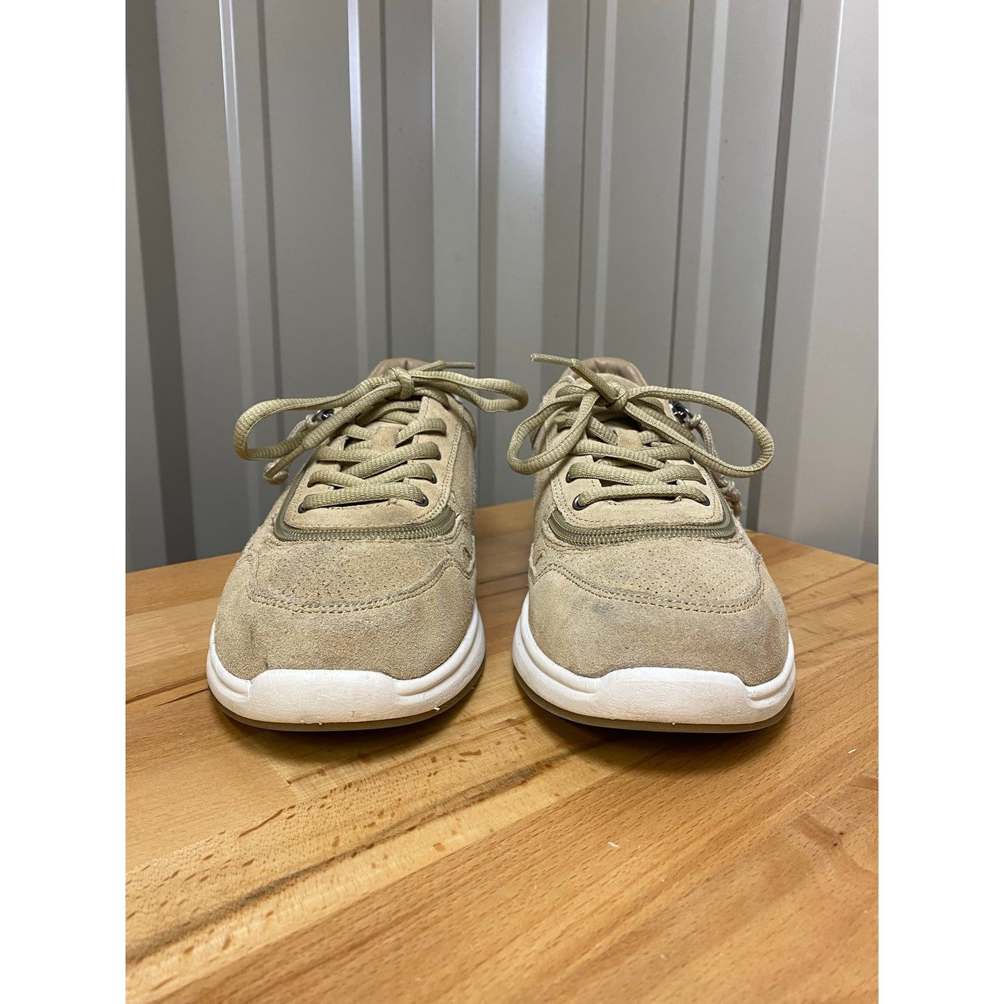 Billy Footwear Comfort Joggers Wraparound Zipper Women's 8 Wide Beige