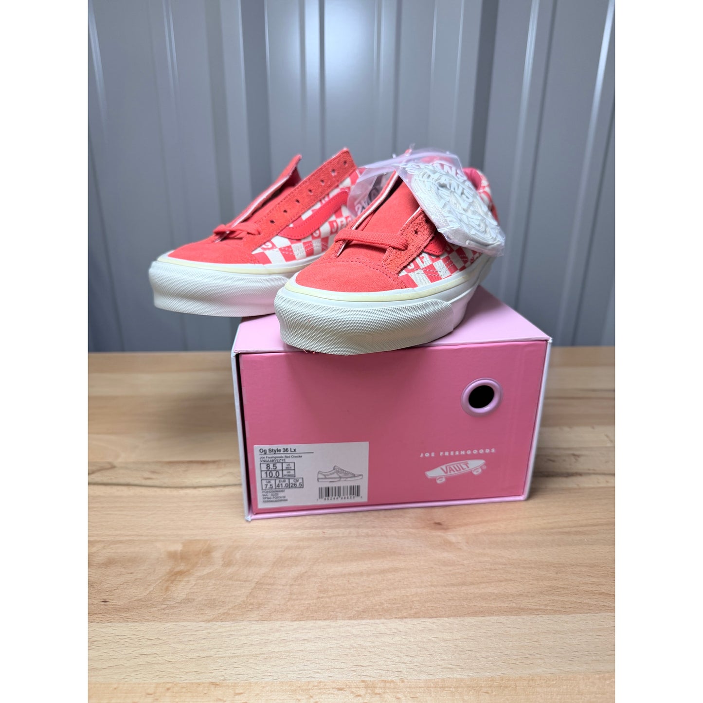 Vans x Joe Fresh Goods OG Style 36 LX Red Checkered Men’s Size 8.5 New!