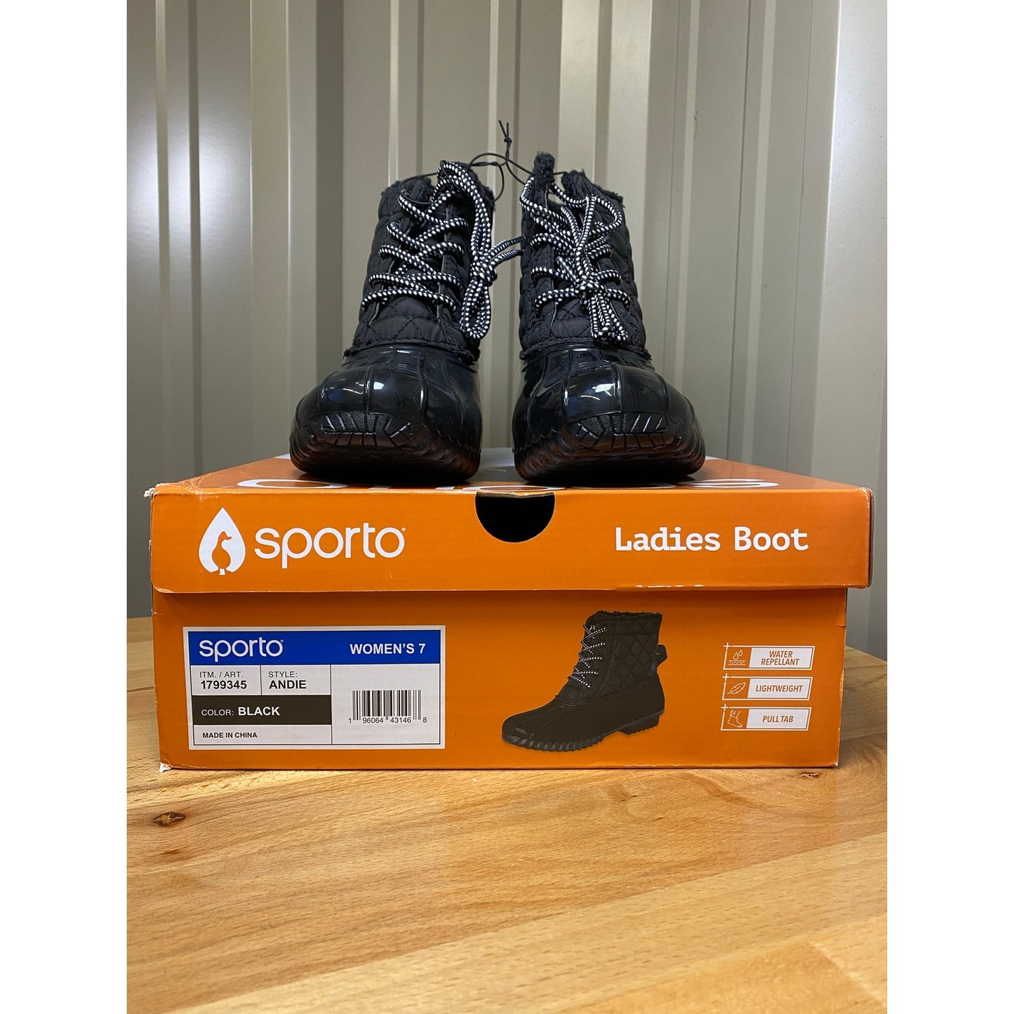 Sporto ANDIE Women's Waterproof Black Boots Size 7 New!