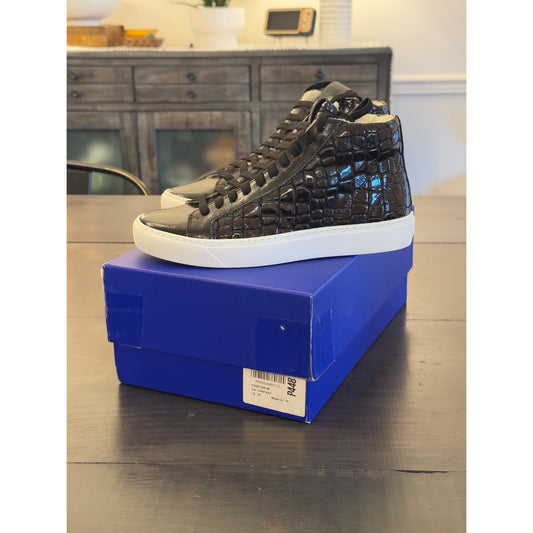 P448 Women's Fantasy Glitter Croc Embossed High Top Sneakers Size EU 36/5.5 US