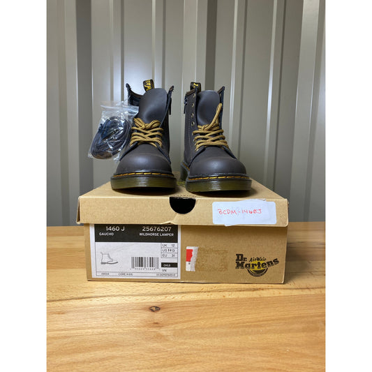 Dr. Martens 1460 J Gaucho Wildhorse Lamper Brown / Leather Youth Size 13 New!