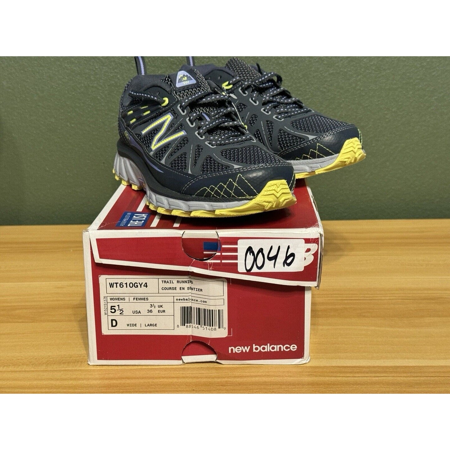 New Balance 610v4 Trail Women’s Sneaker Size 5 1/2 D Grey Green New!