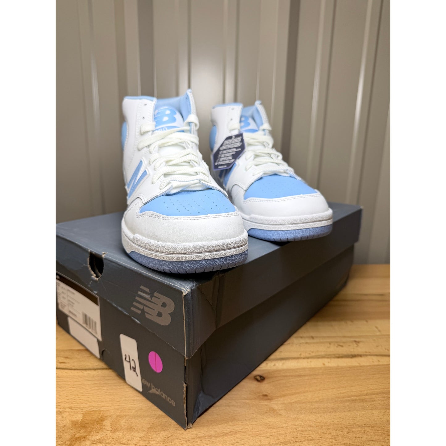 New Balance 480 Men’s High Top BB480SCC White / Carolina Blue Size 11 New!