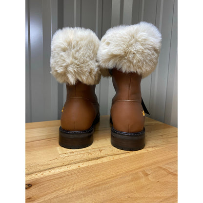 Ralph Lauren Women's Elmington Leather/Fur Winter Boots Women's Size 9.5 New!