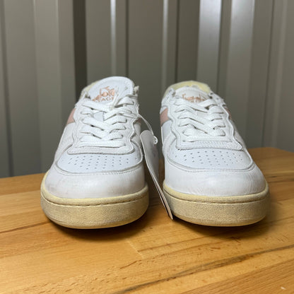 Diadora Heritage MI Basket Low White Pink Leather Sneakers Women's 7